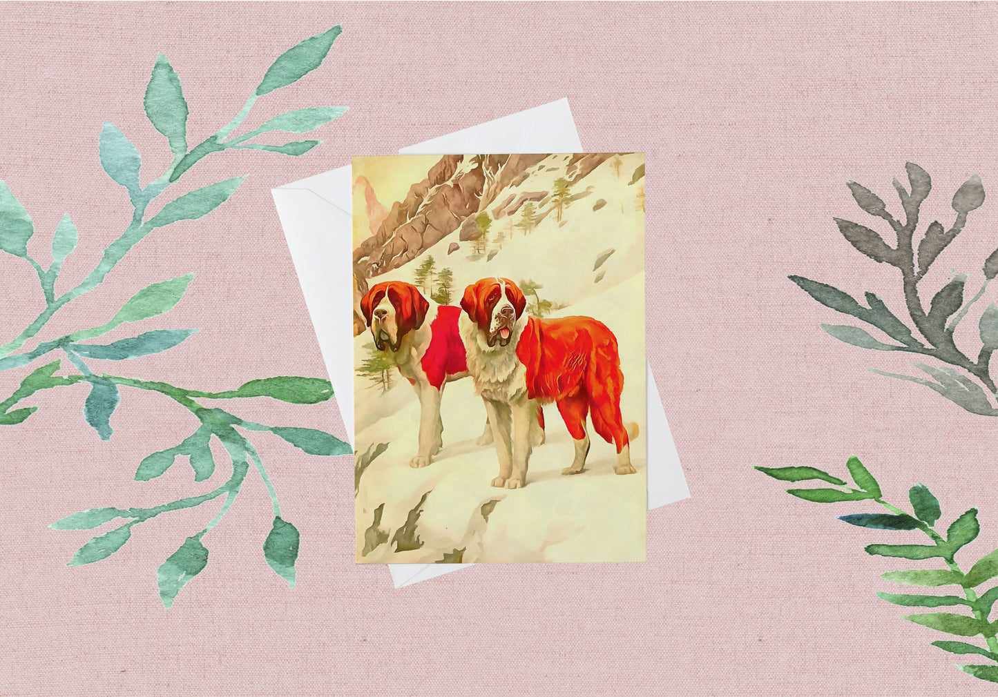 Any occasion greeting Card, blank inside, write anything, dog, St. Bernard, design 12