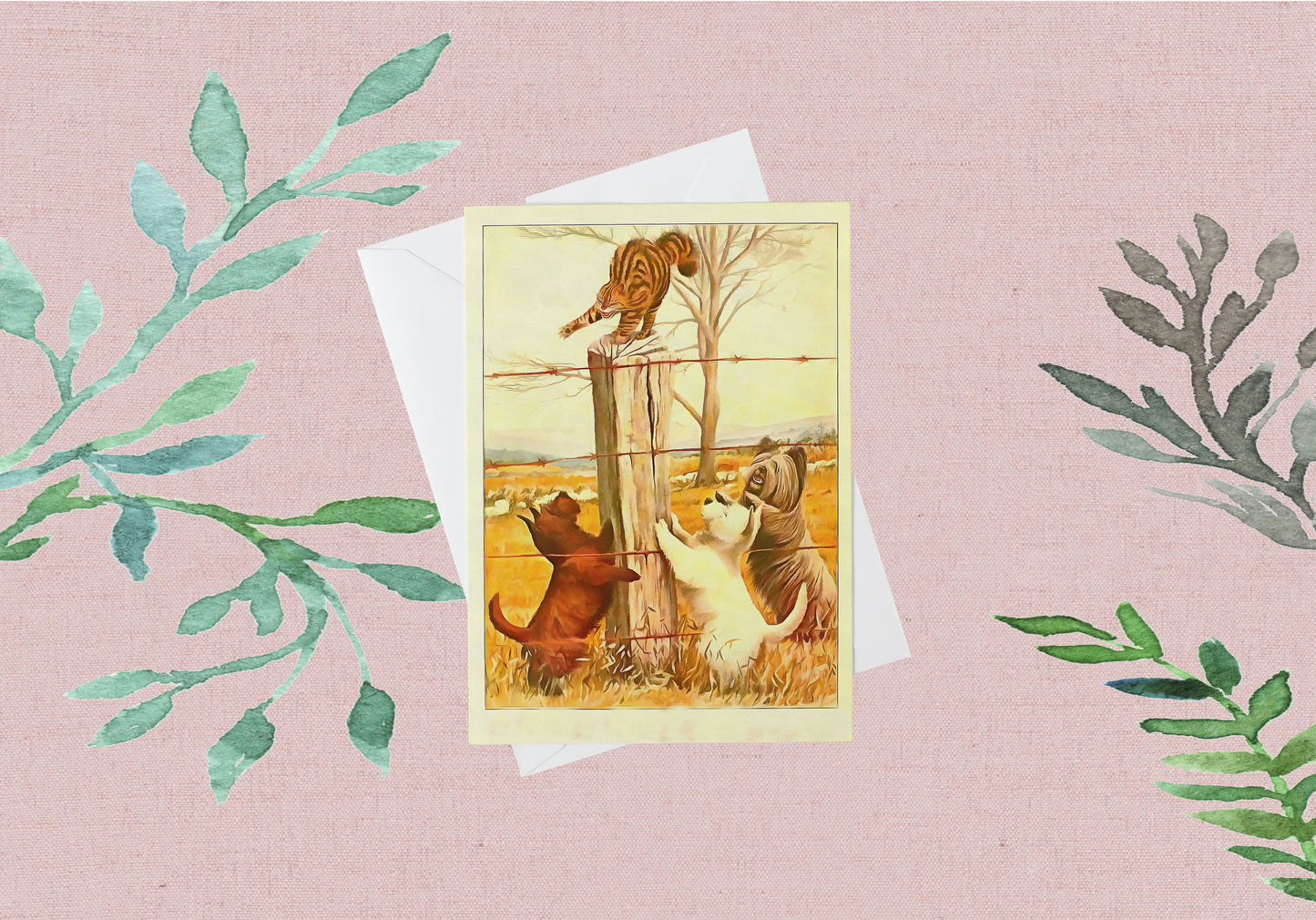 Any occasion greeting Card, blank inside, write anything, dog, terrier, design 13