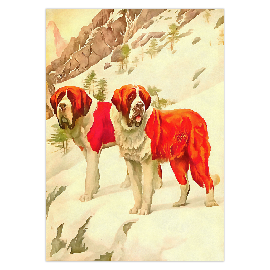 Any occasion greeting Card, blank inside, write anything, dog, St. Bernard, design 12