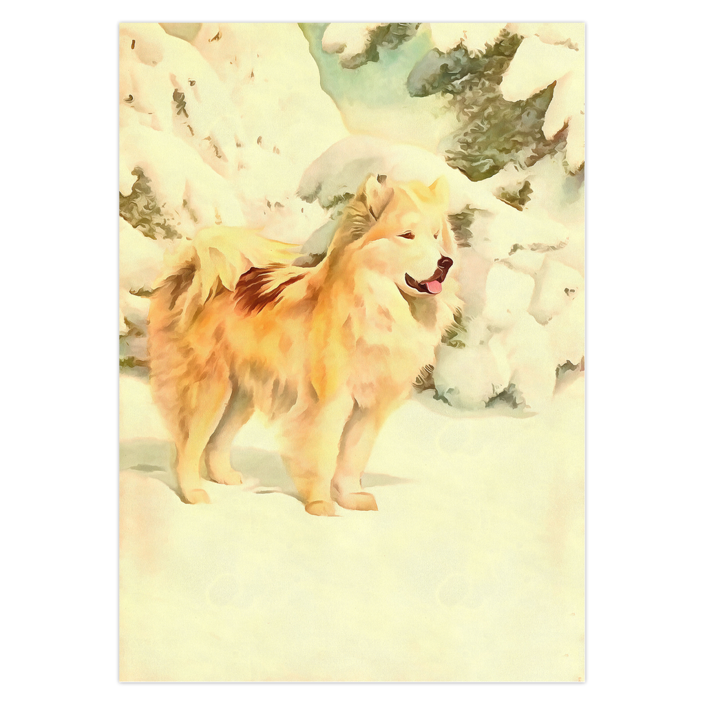 Any occasion greeting Card, blank inside, write anything, Greenland Eskimo dog, design 11