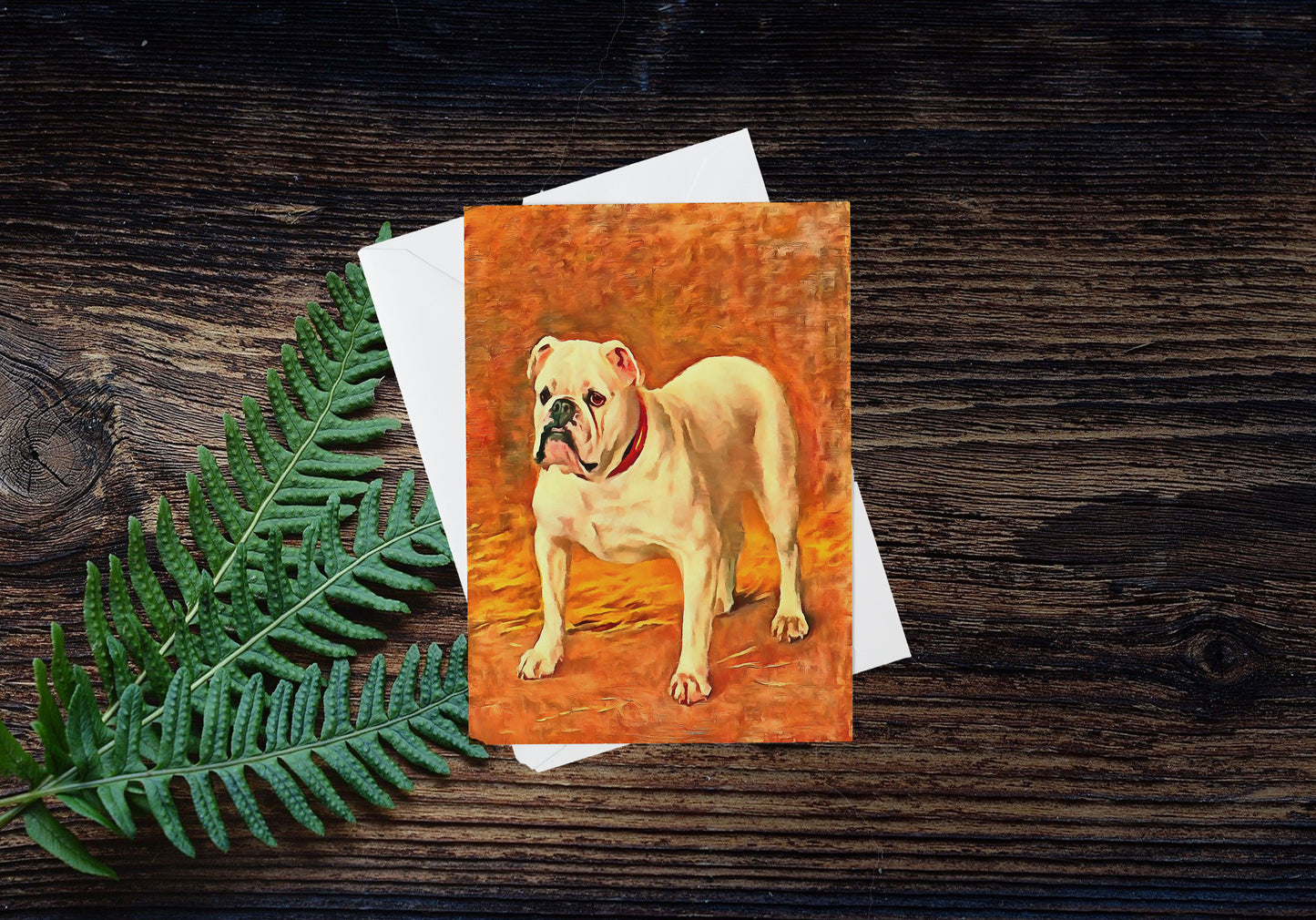 Any occasion greeting Card, blank inside, write anything, dog, Bulldog, design 8