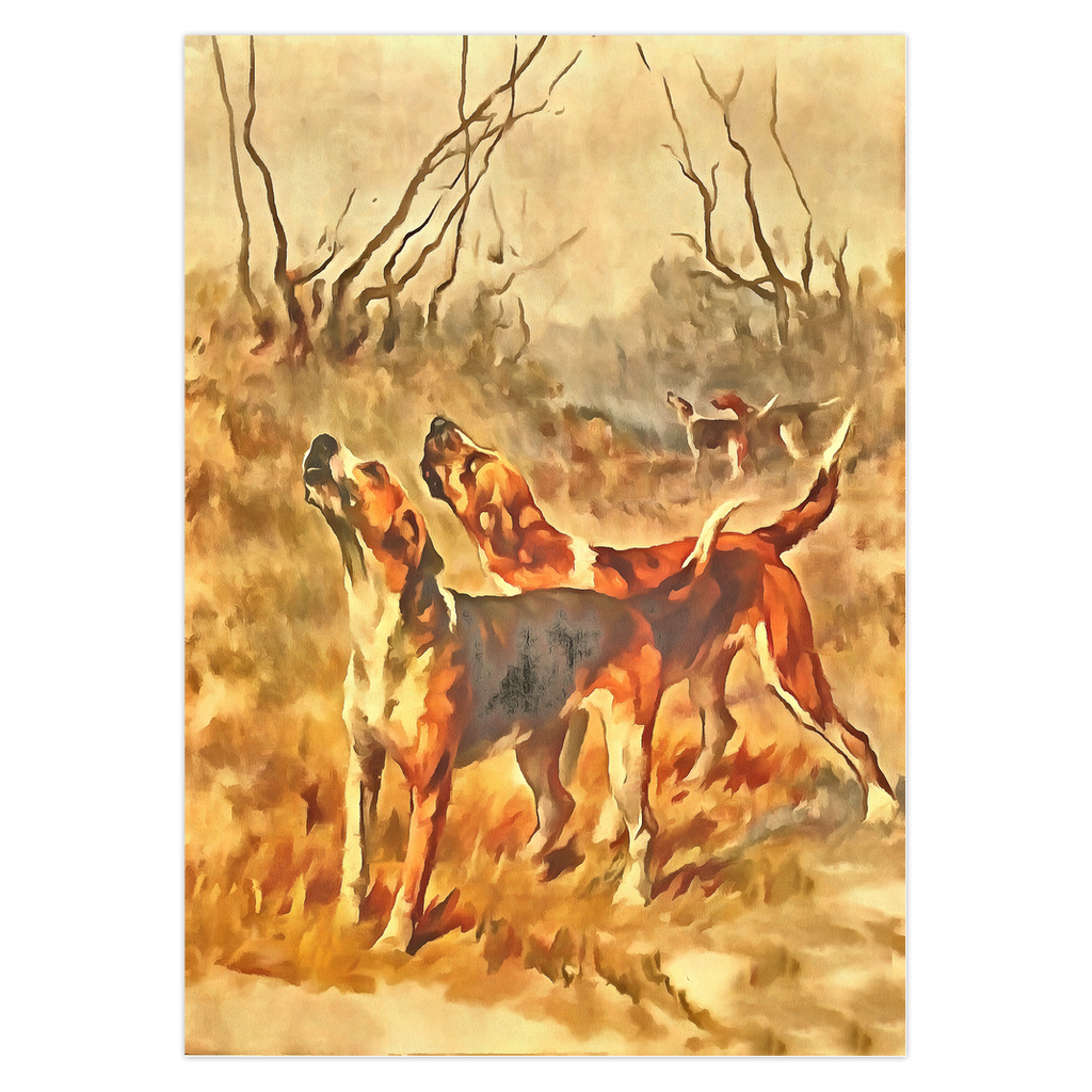 Any occasion greeting Card, blank inside, write anything, dog, foxhound, design 2