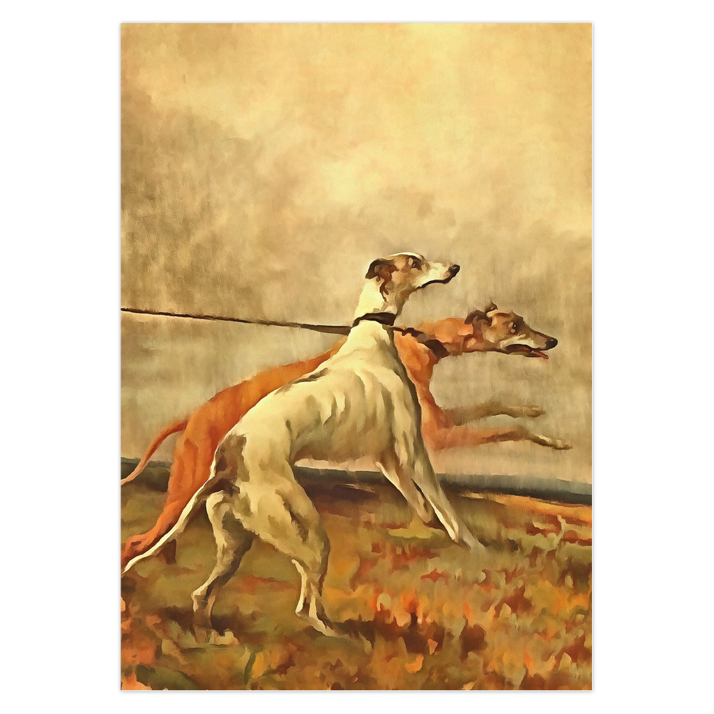 Any occasion greeting Card, blank inside, write anything, greyhound dog, design 3