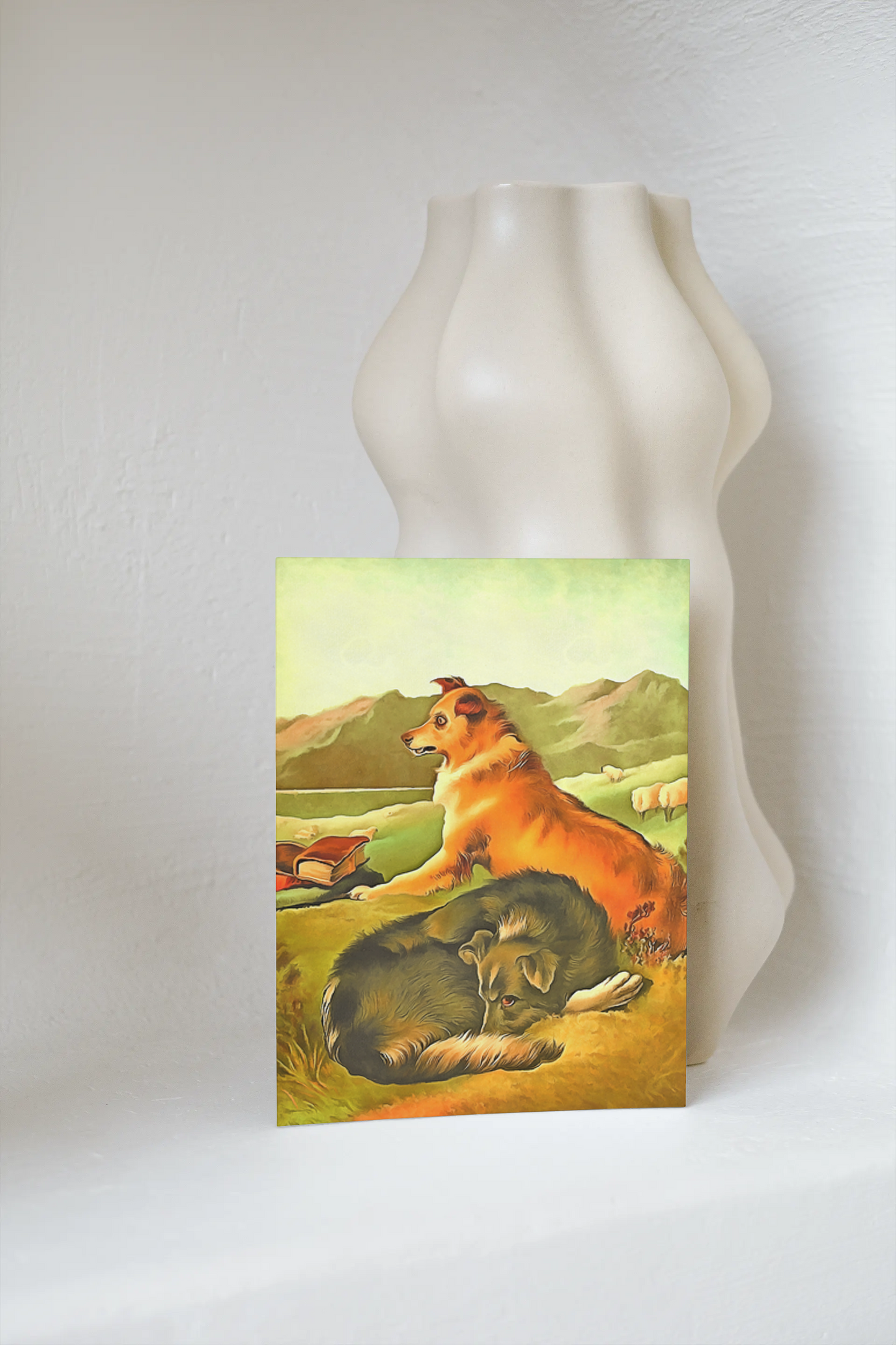 Any occasion greeting Card, blank inside, write anything, shepherd dog, design 21