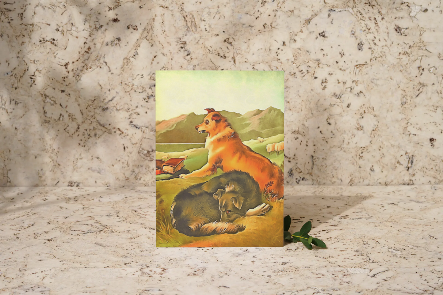 Any occasion greeting Card, blank inside, write anything, shepherd dog, design 21