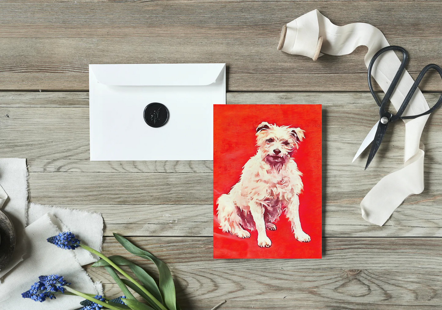 Any occasion greeting Card, blank inside, write anything, dog, design 29