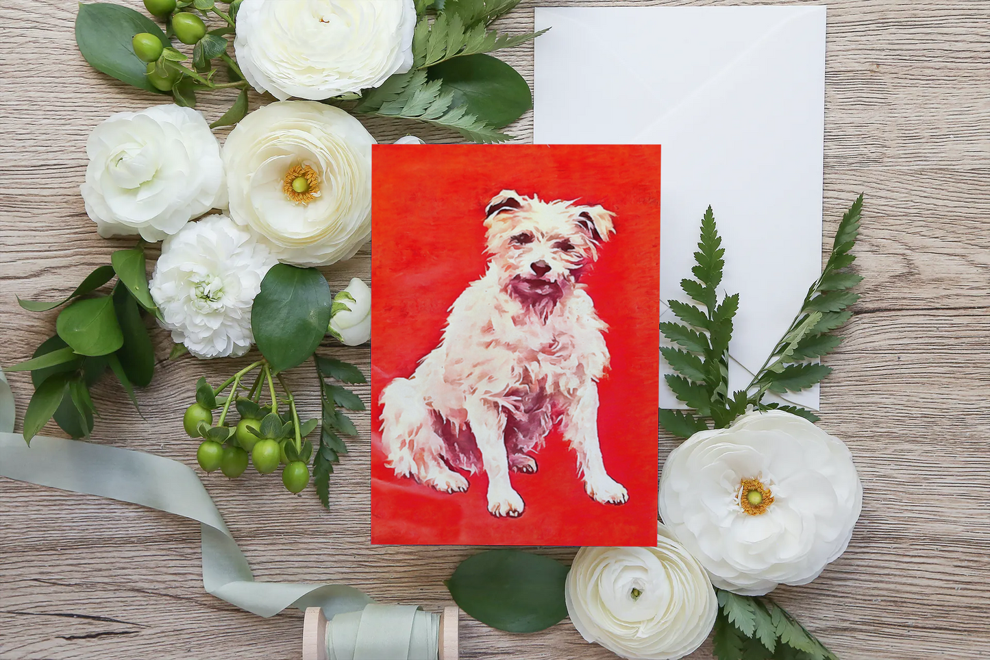 Any occasion greeting Card, blank inside, write anything, dog, design 29