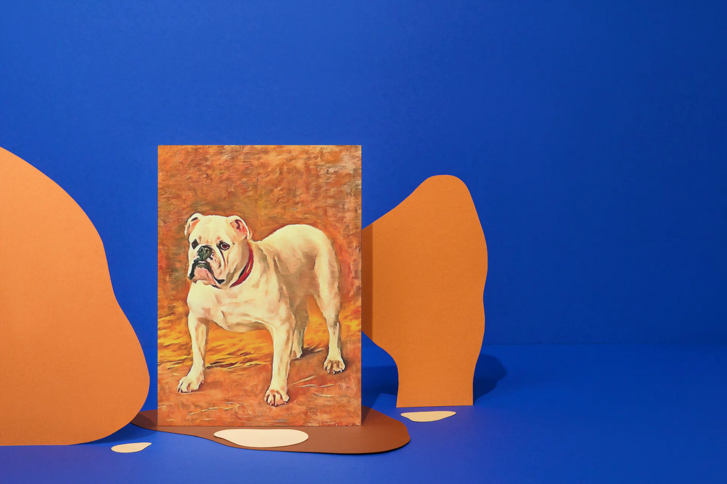 Any occasion greeting Card, blank inside, write anything, dog, Bulldog, design 8