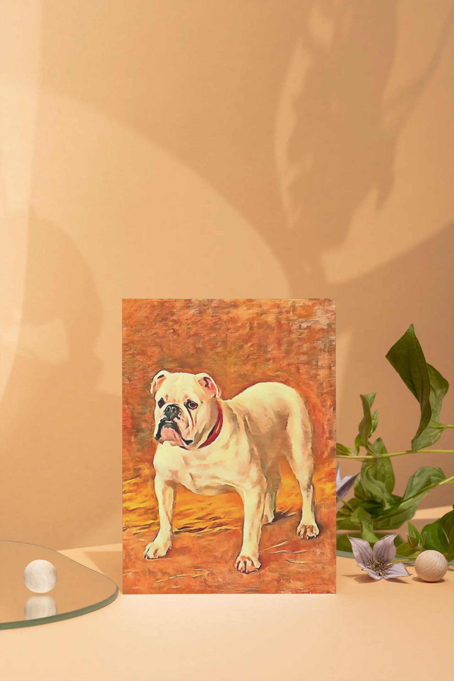 Any occasion greeting Card, blank inside, write anything, dog, Bulldog, design 8