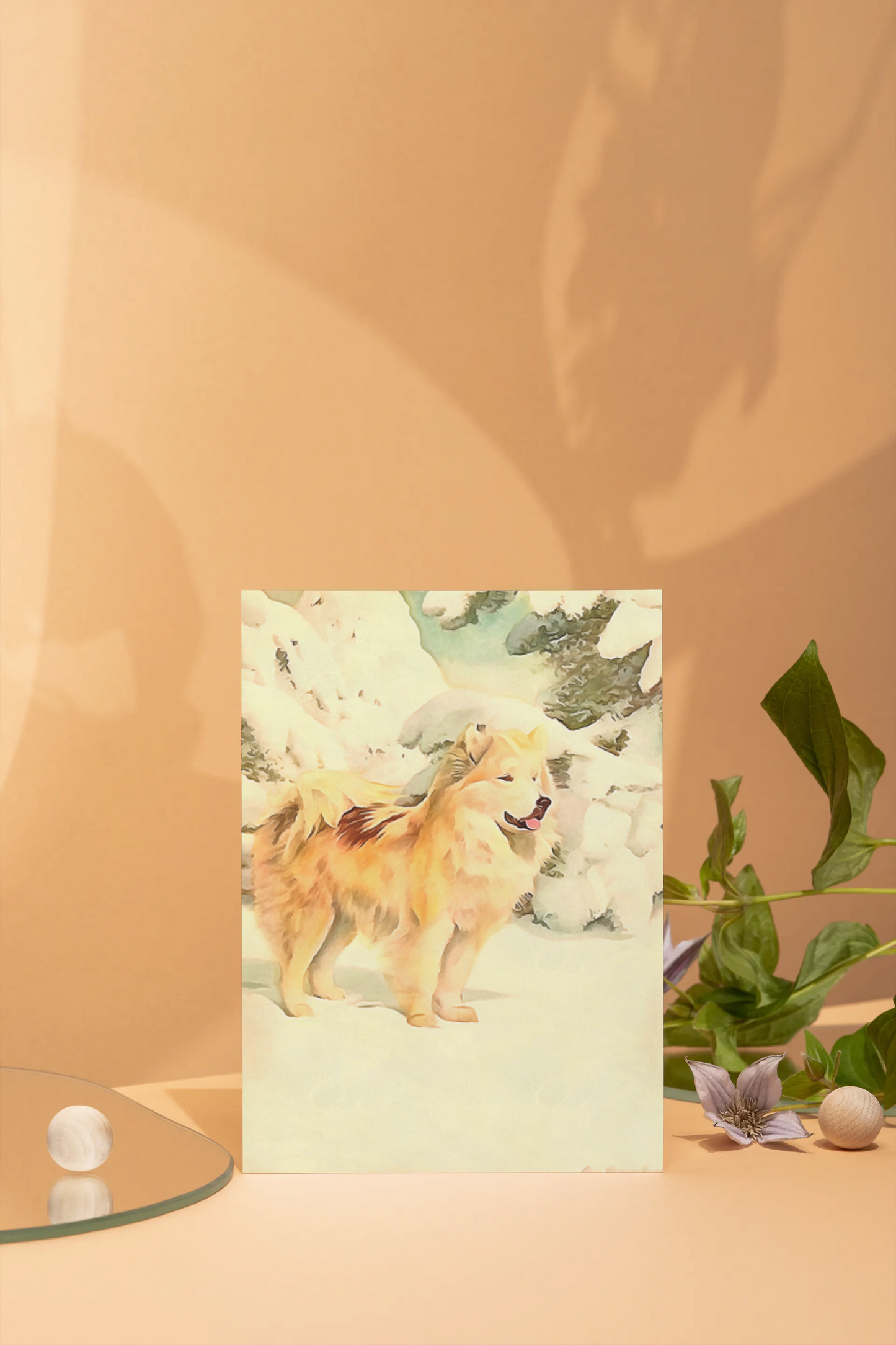 Any occasion greeting Card, blank inside, write anything, Greenland Eskimo dog, design 11