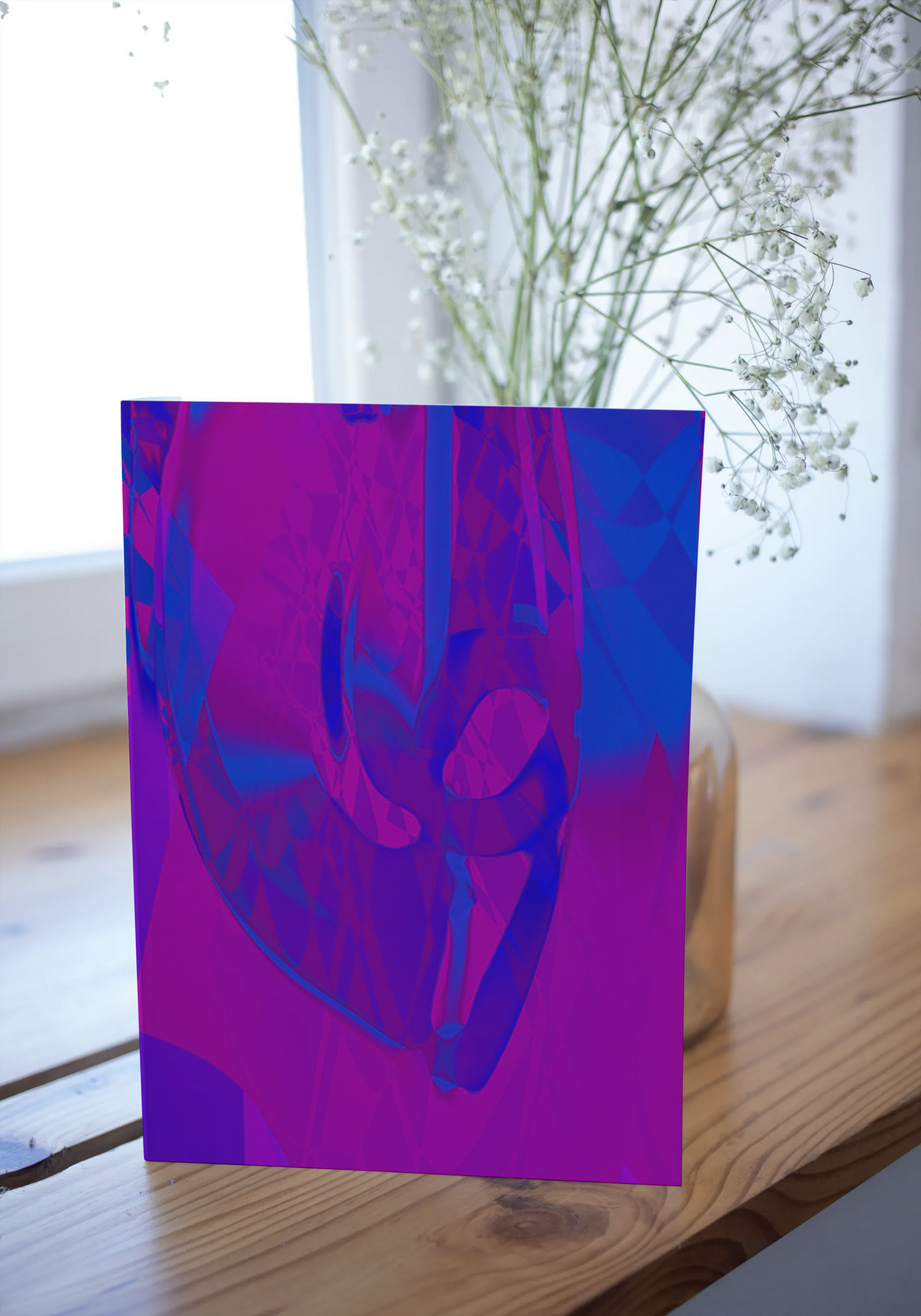 Any occasion greeting Card, blank inside, write anything, Blue Angel Abstract, design 4