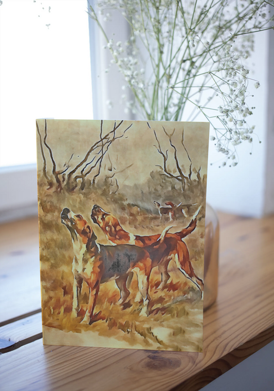 Any occasion greeting Card, blank inside, write anything, dog, foxhound, design 2