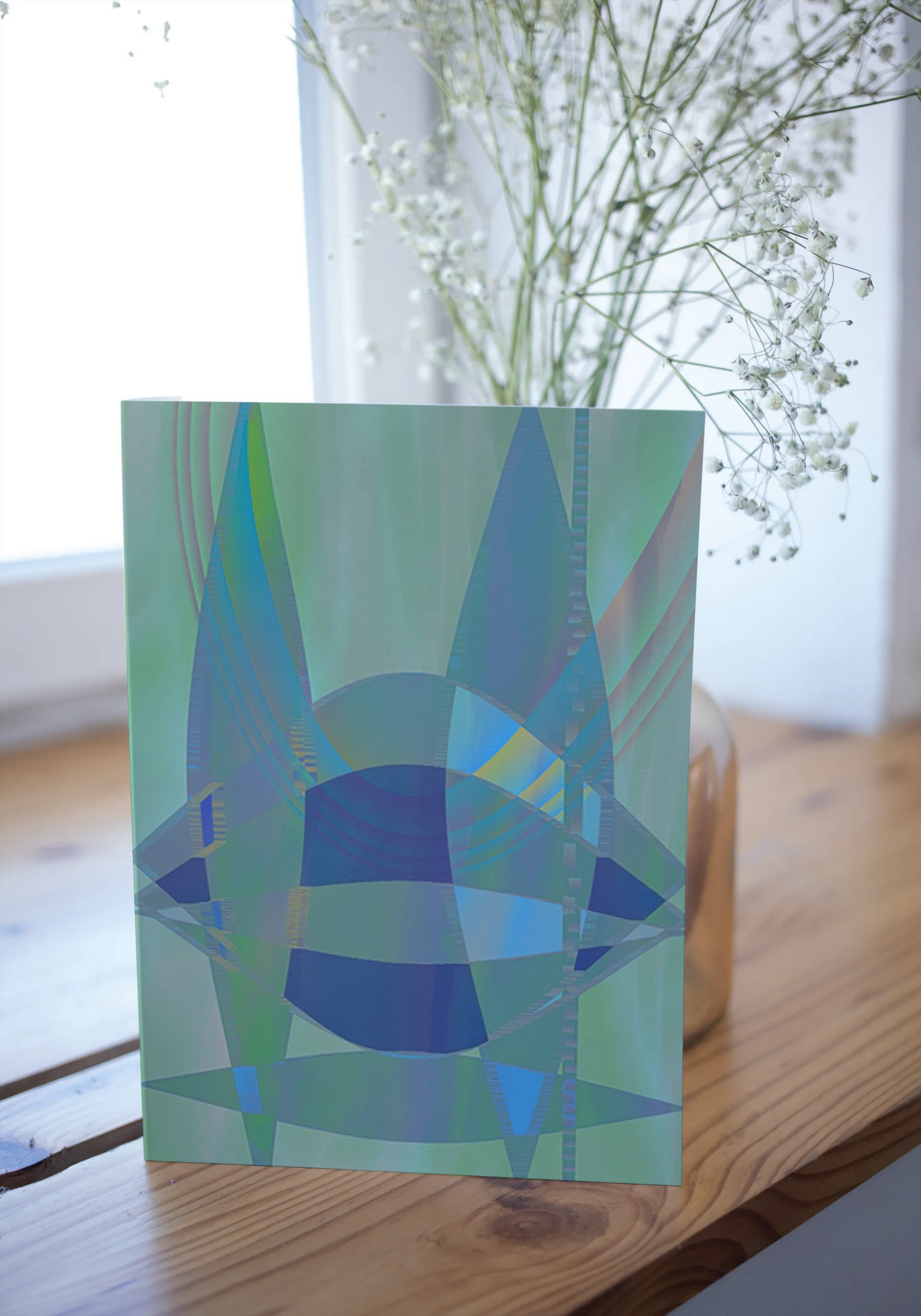 Any occasion greeting Card, blank inside, write anything, Blue Angel Abstract, design 7