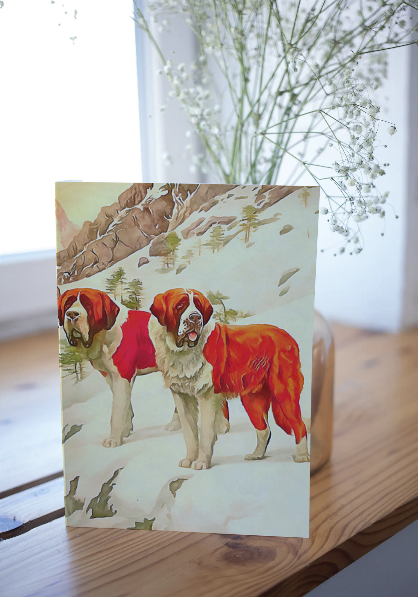 Any occasion greeting Card, blank inside, write anything, dog, St. Bernard, design 12