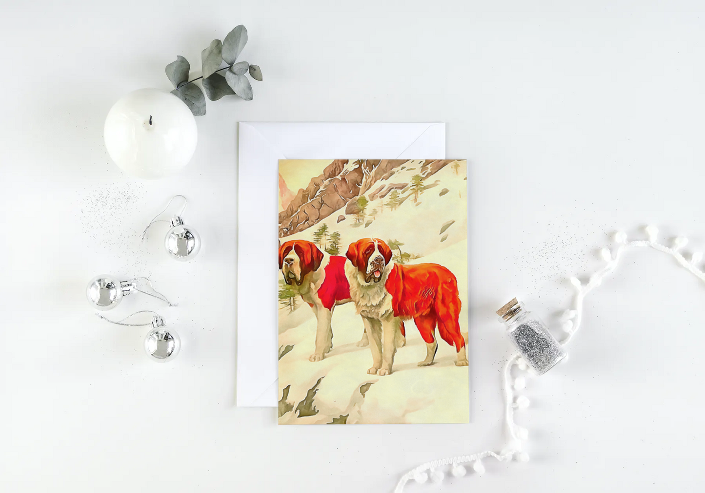 Any occasion greeting Card, blank inside, write anything, dog, St. Bernard, design 12