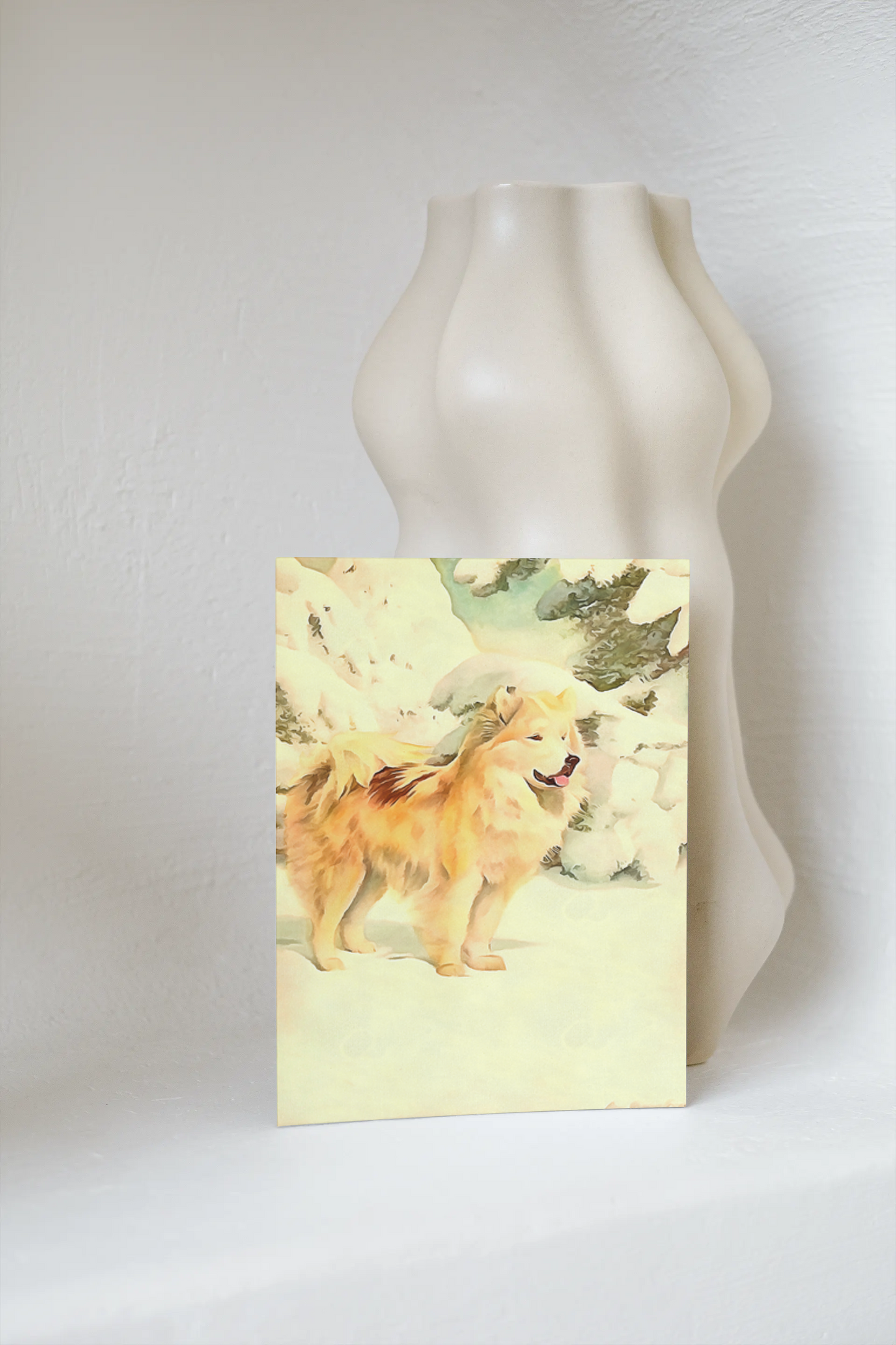 Any occasion greeting Card, blank inside, write anything, Greenland Eskimo dog, design 11