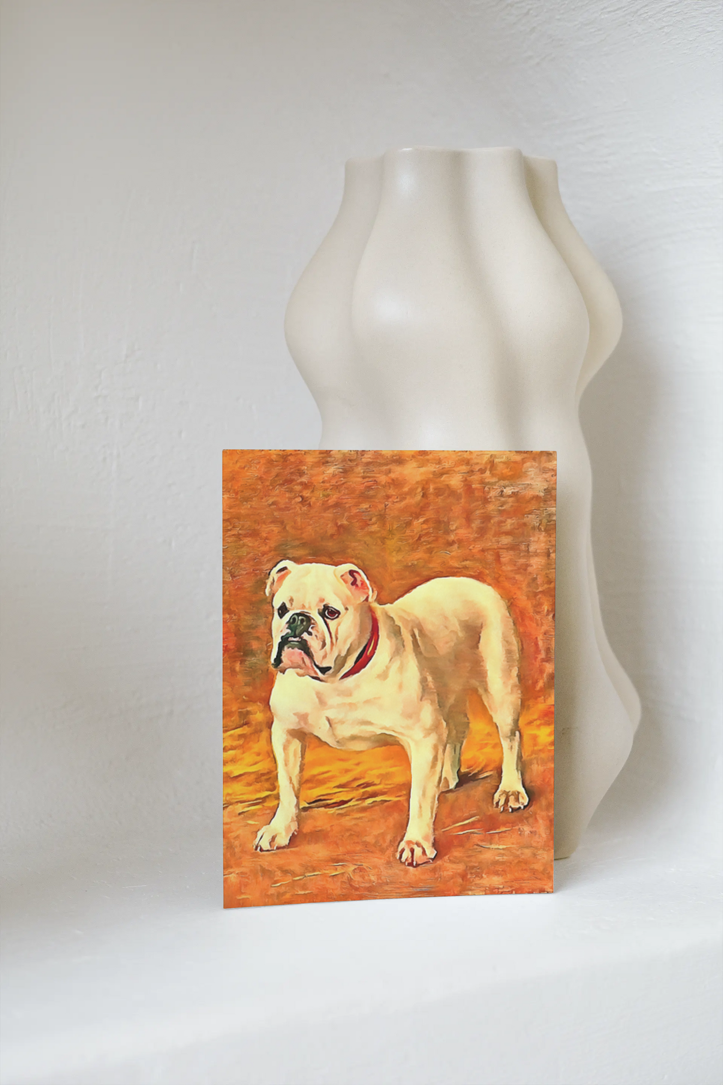 Any occasion greeting Card, blank inside, write anything, dog, Bulldog, design 8