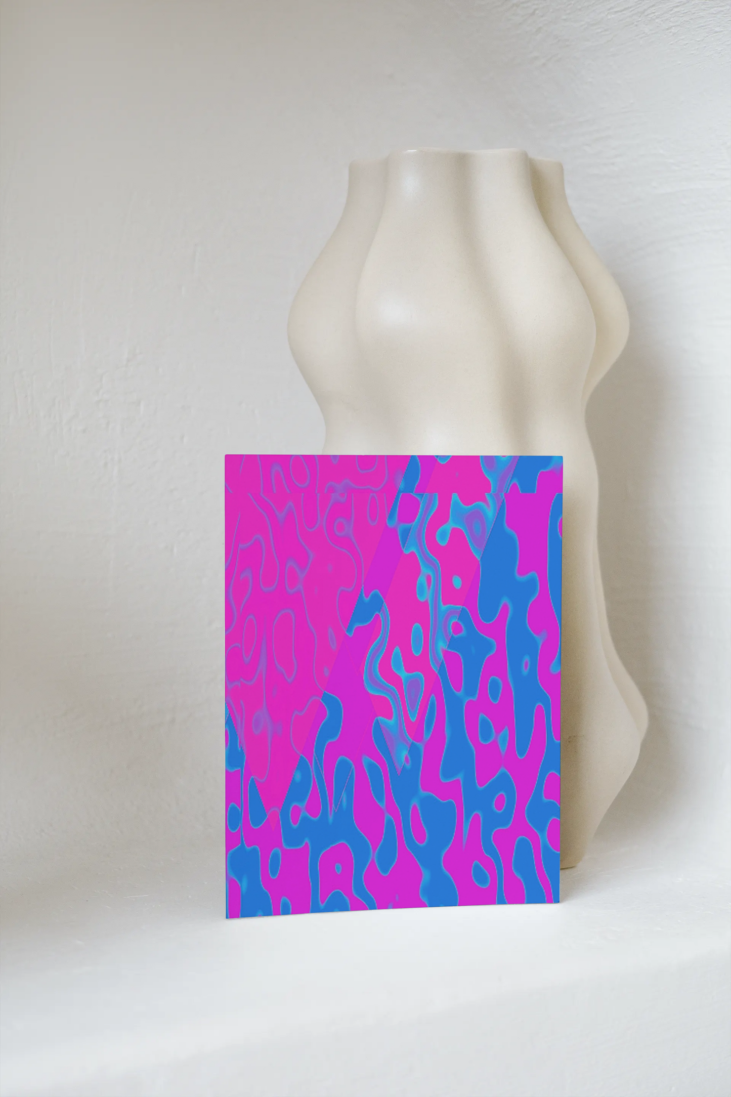 Any occasion greeting Card, blank inside, write anything, Blue Angel Abstract, design 2