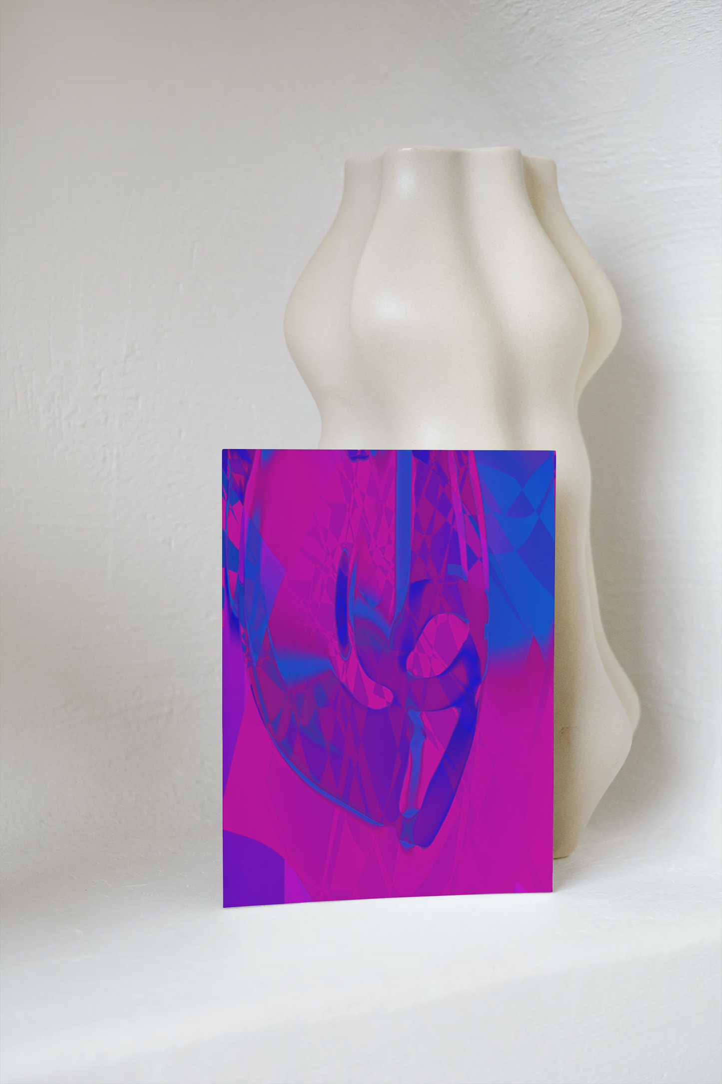 Any occasion greeting Card, blank inside, write anything, Blue Angel Abstract, design 4