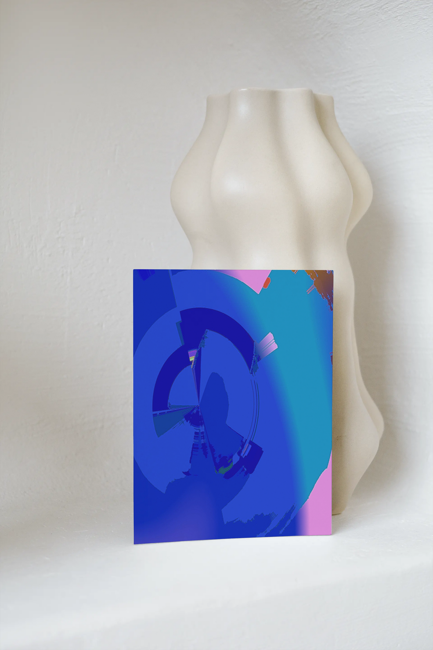 Any occasion greeting Card, blank inside, write anything, Blue Angel Abstract, design 9