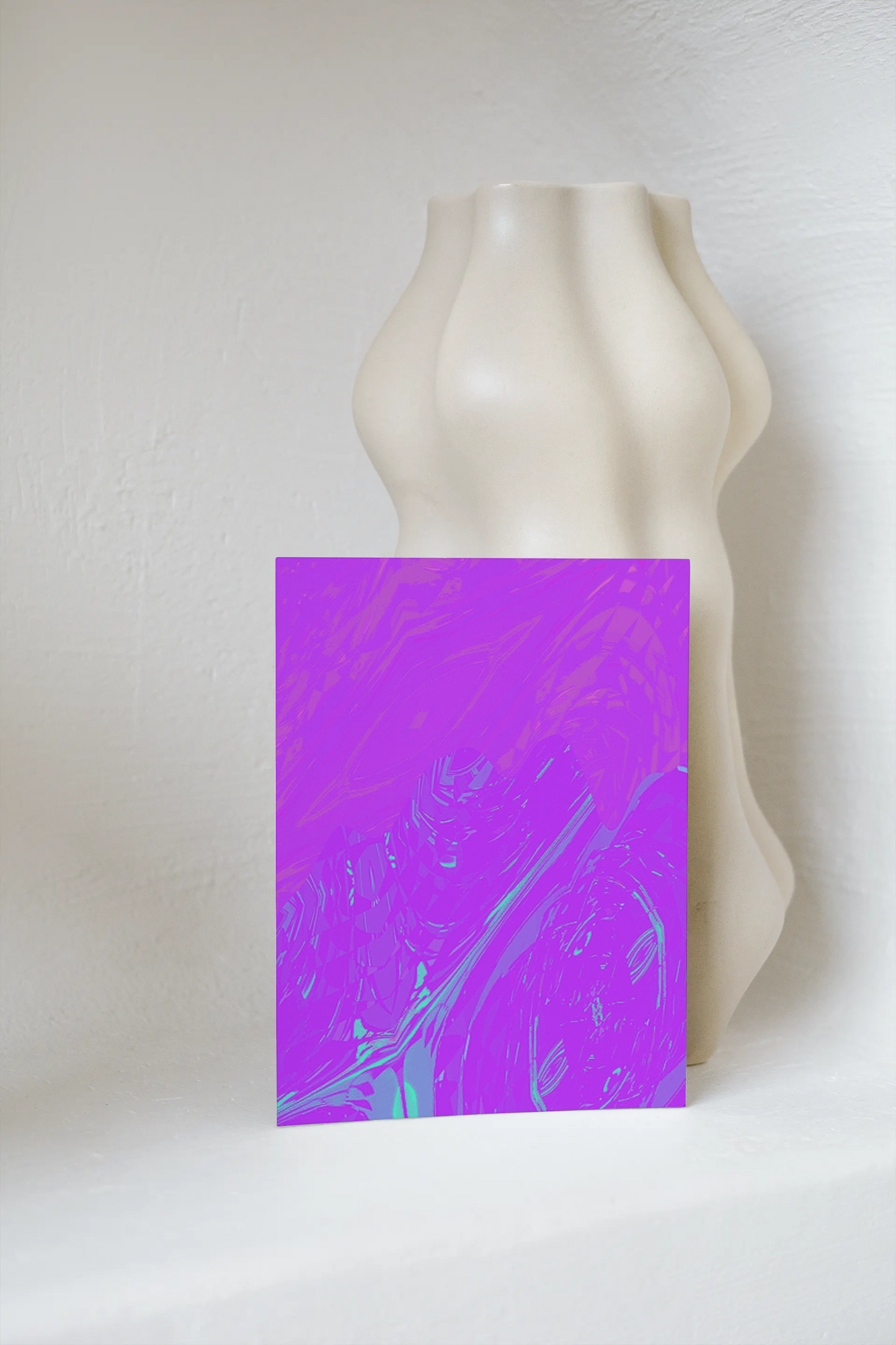 Any occasion greeting Card, blank inside, write anything, Blue Angel Abstract, design 13