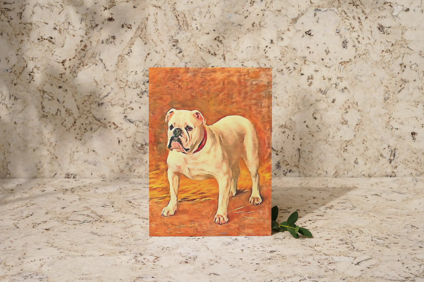 Any occasion greeting Card, blank inside, write anything, dog, Bulldog, design 8