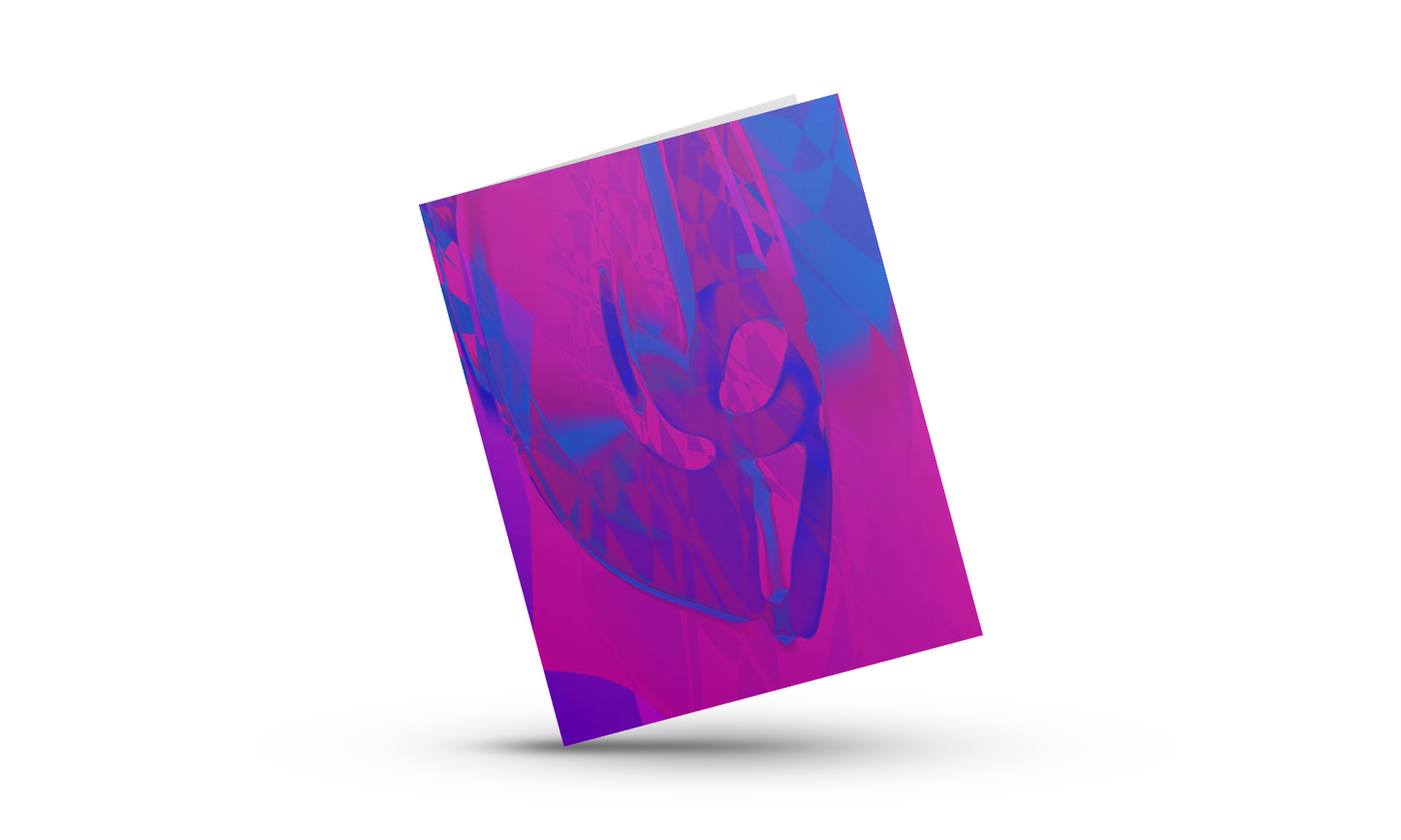 Any occasion greeting Card, blank inside, write anything, Blue Angel Abstract, design 4