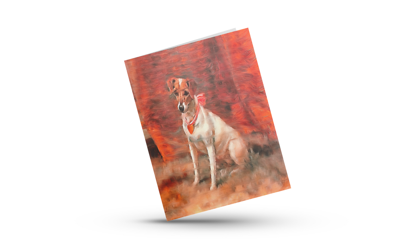 Any occasion greeting Card, blank inside, write anything, dog, design 7