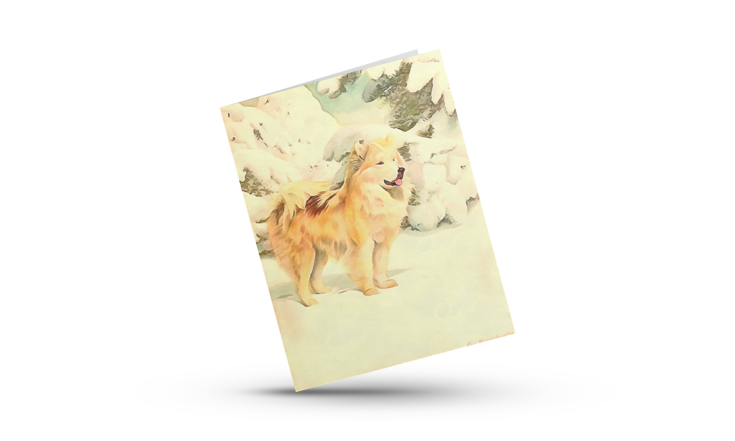 Any occasion greeting Card, blank inside, write anything, Greenland Eskimo dog, design 11