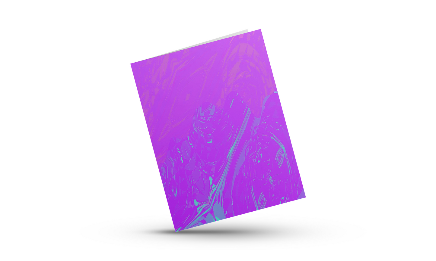 Any occasion greeting Card, blank inside, write anything, Blue Angel Abstract, design 13