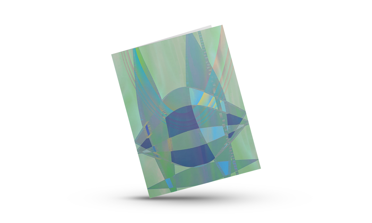 Any occasion greeting Card, blank inside, write anything, Blue Angel Abstract, design 7