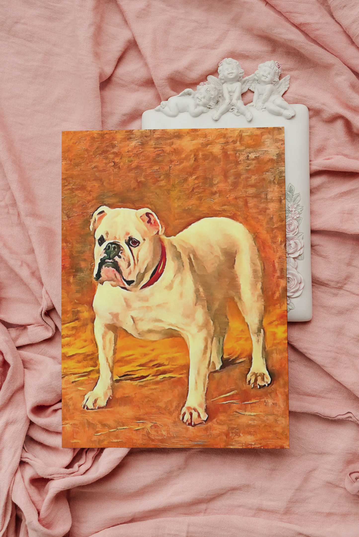 Any occasion greeting Card, blank inside, write anything, dog, Bulldog, design 8