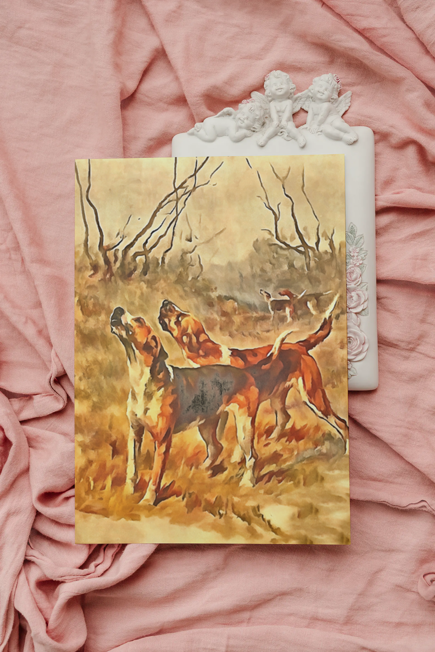 Any occasion greeting Card, blank inside, write anything, dog, foxhound, design 2