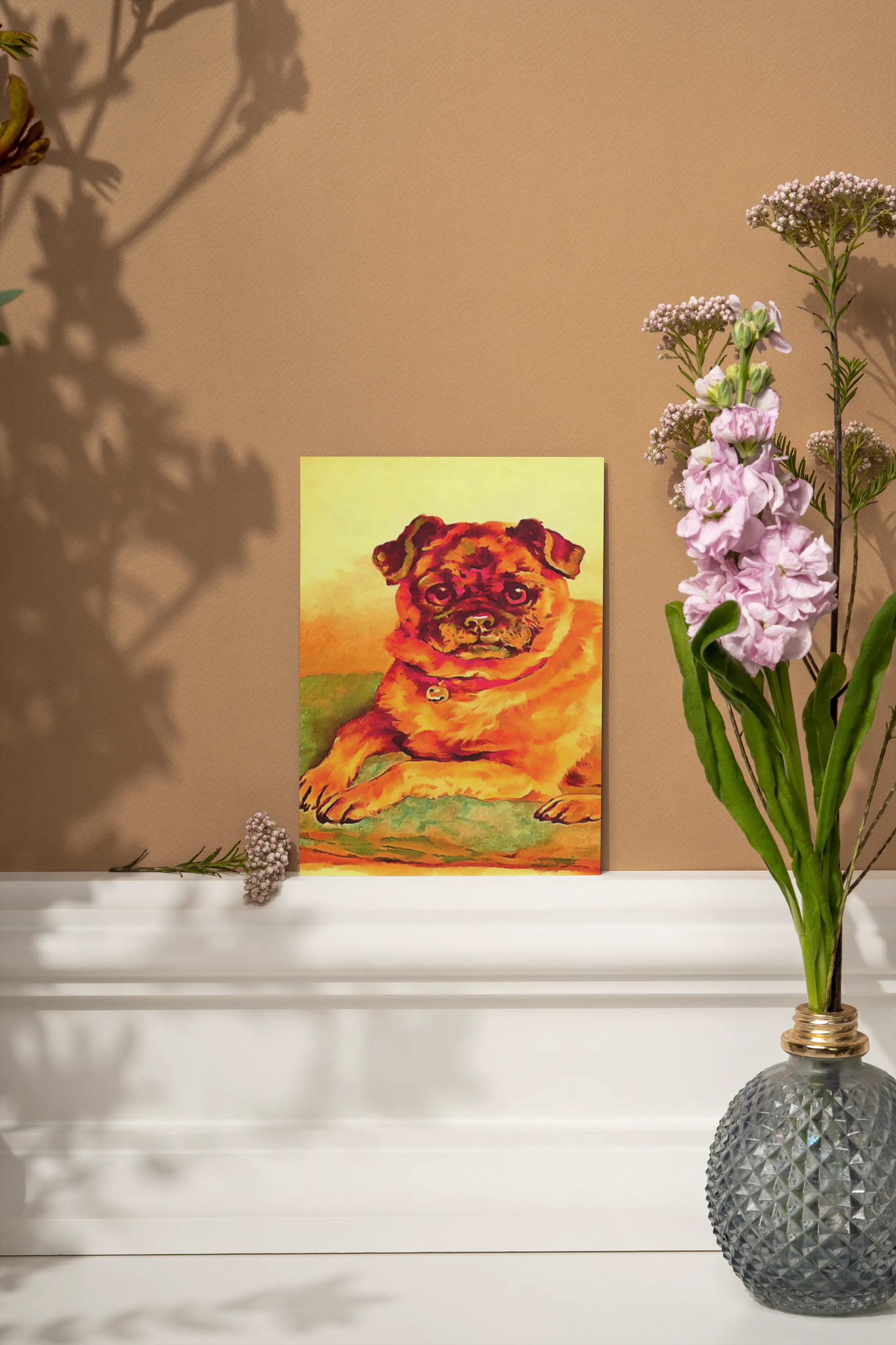 Any occasion greeting Card, blank inside, write anything, Pug dog, design 18