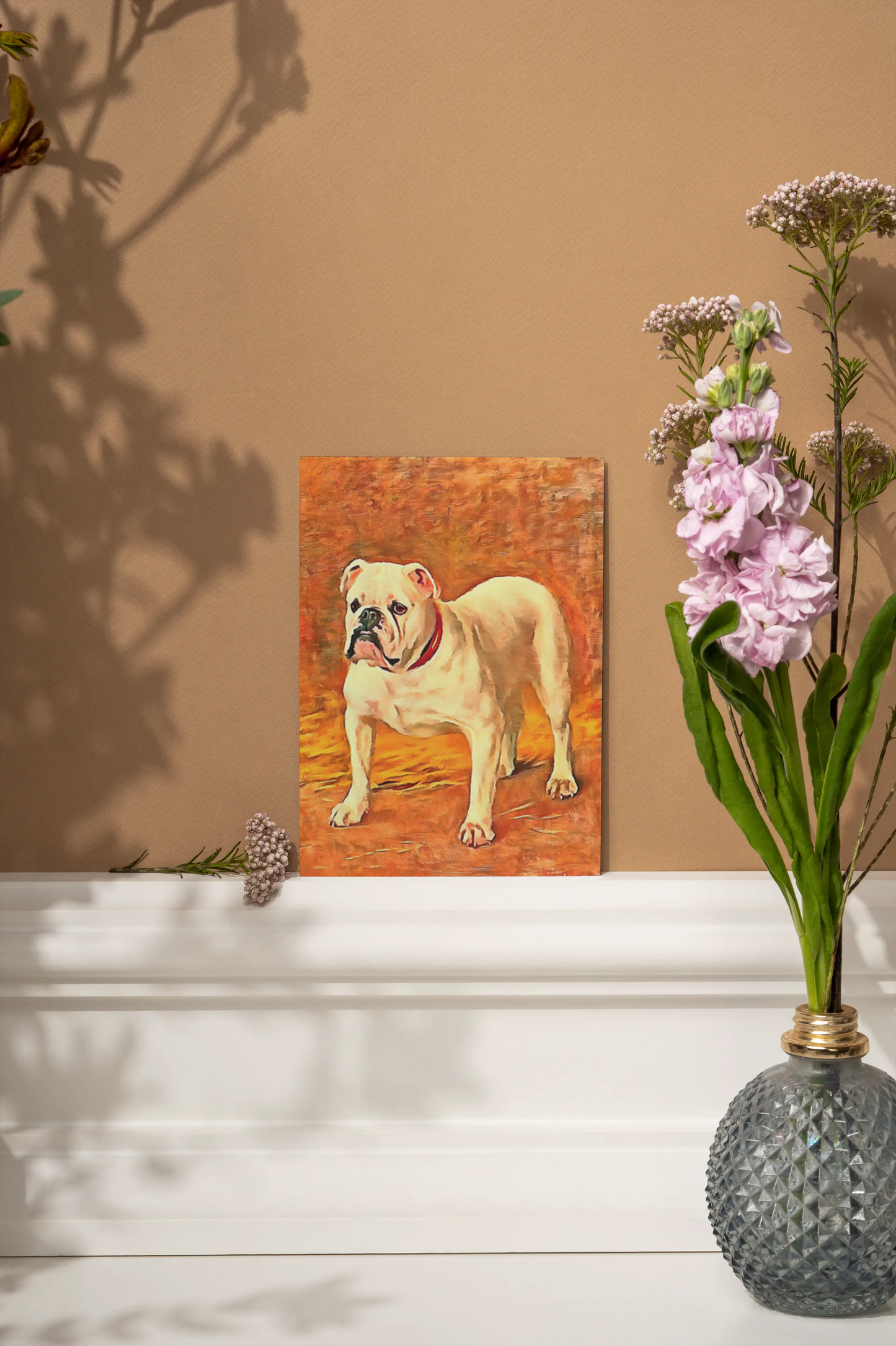 Any occasion greeting Card, blank inside, write anything, dog, Bulldog, design 8