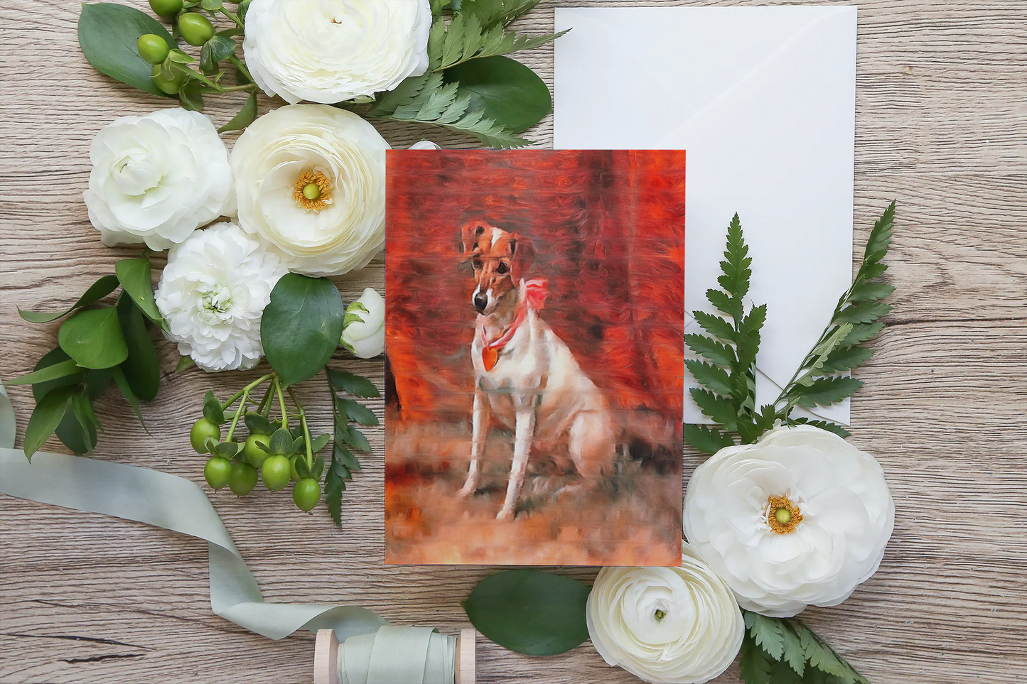 Any occasion greeting Card, blank inside, write anything, dog, design 7