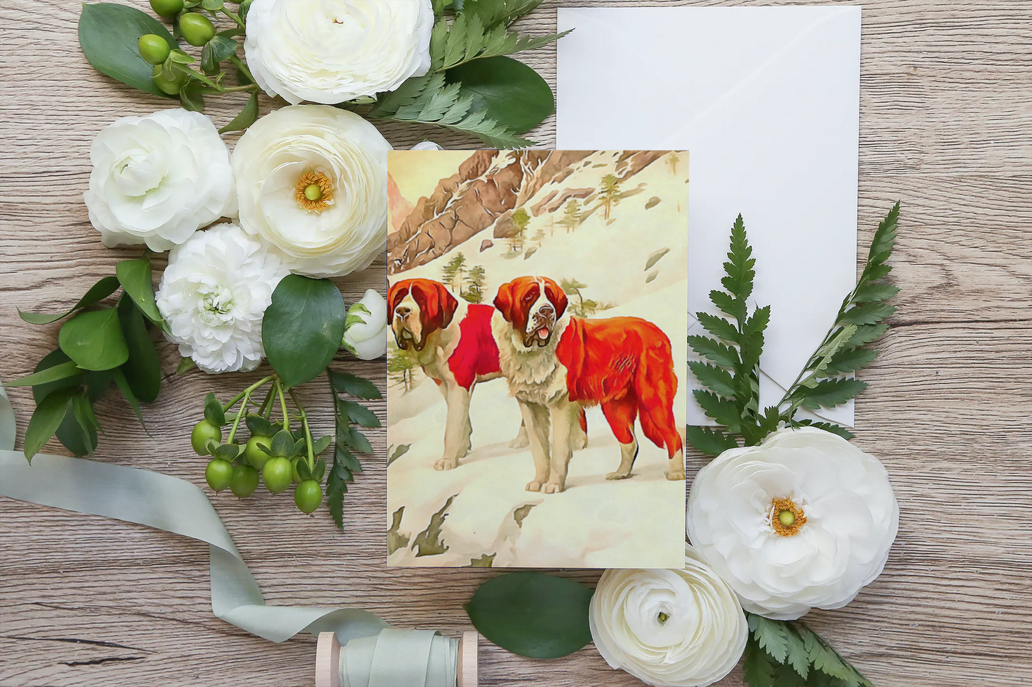 Any occasion greeting Card, blank inside, write anything, dog, St. Bernard, design 12