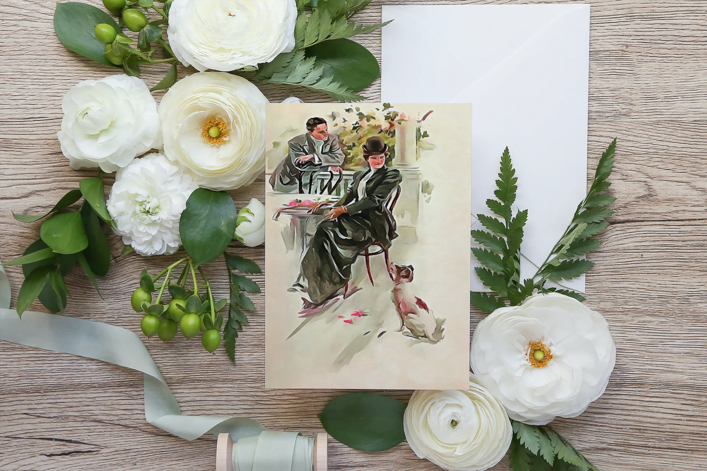 Any occasion greeting Card, blank inside, write anything, foxhound dog, design 10