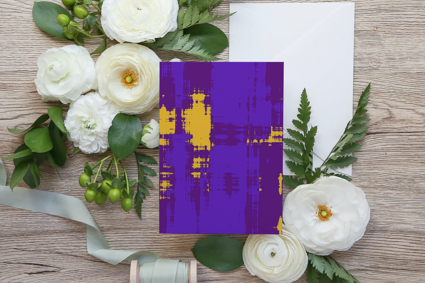 Any occasion greeting Card, blank inside, write anything, Blue Angel Abstract, design 10