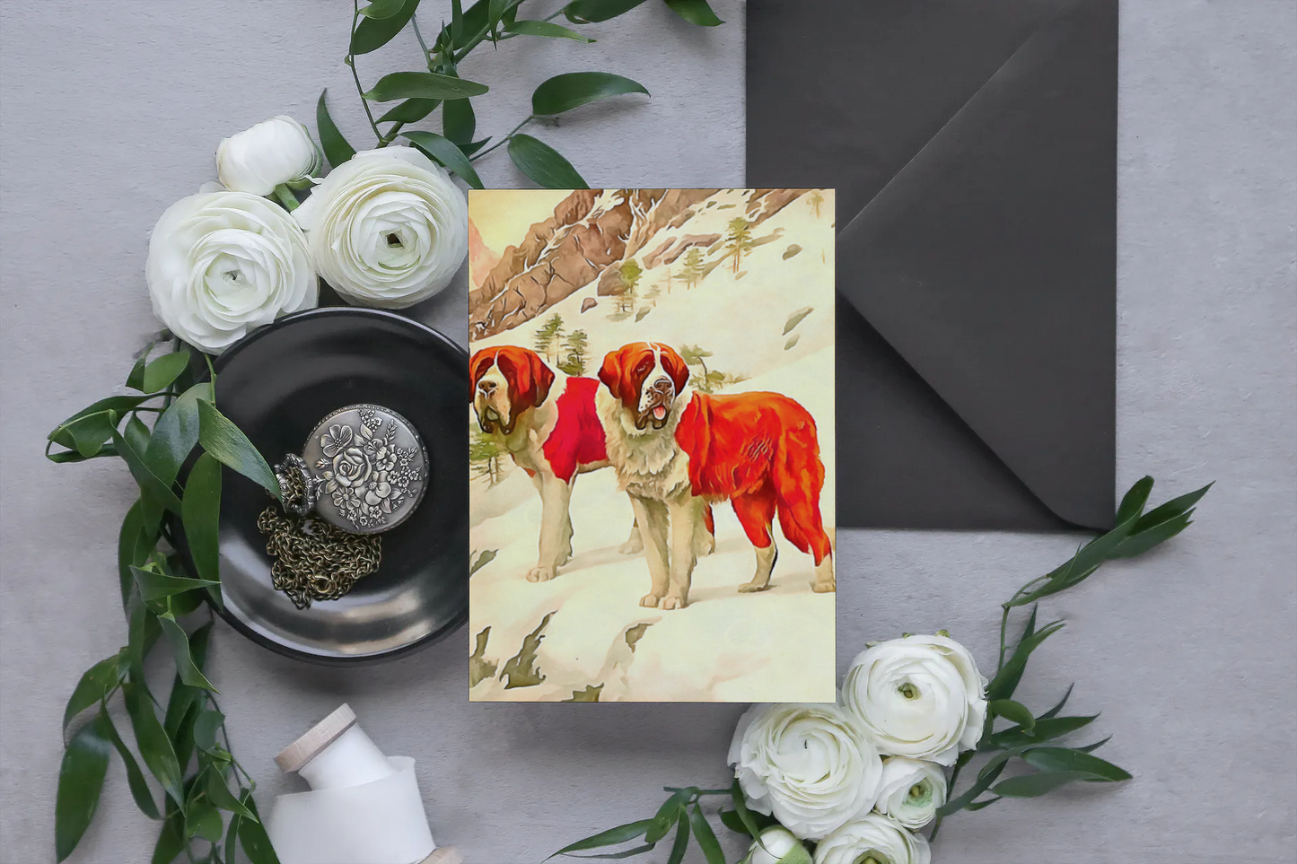 Any occasion greeting Card, blank inside, write anything, dog, St. Bernard, design 12