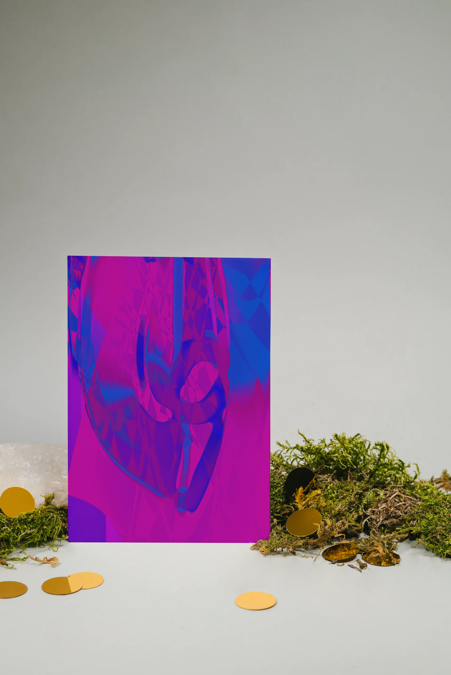 Any occasion greeting Card, blank inside, write anything, Blue Angel Abstract, design 4