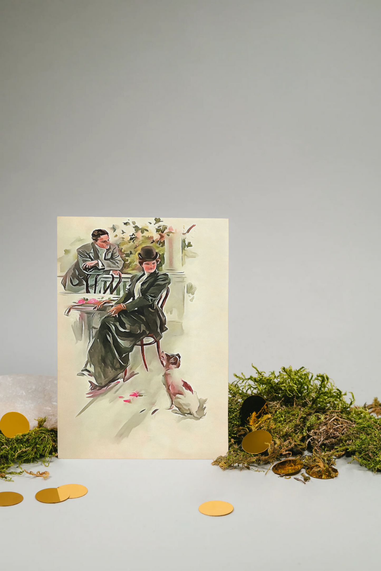 Any occasion greeting Card, blank inside, write anything, foxhound dog, design 10