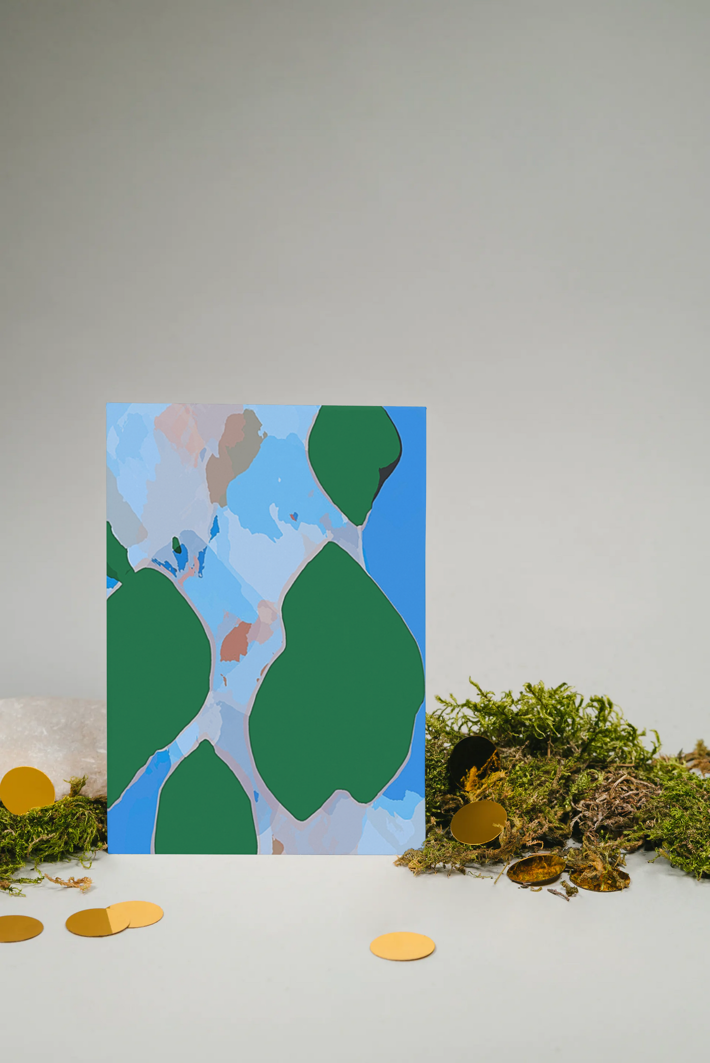 Any occasion greeting Card, blank inside, write anything, Blue Angel Abstract, design 12