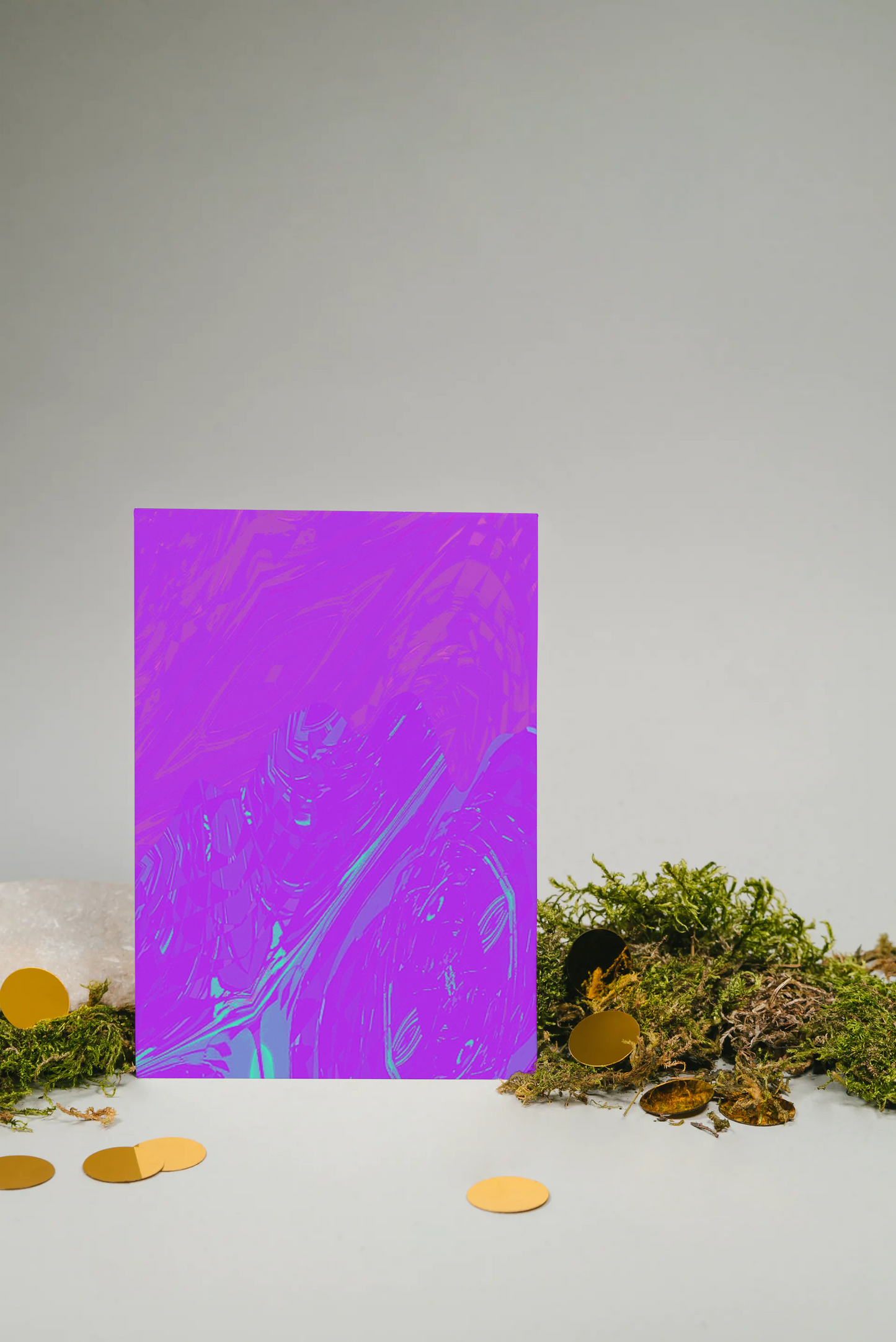 Any occasion greeting Card, blank inside, write anything, Blue Angel Abstract, design 13