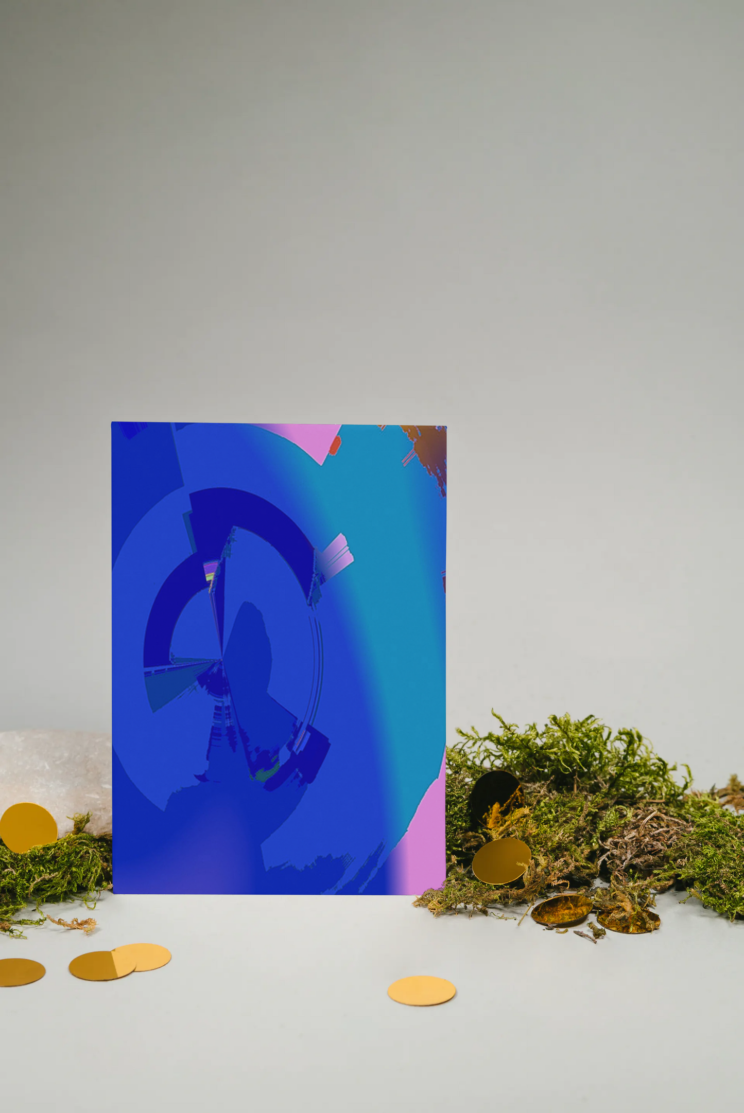 Any occasion greeting Card, blank inside, write anything, Blue Angel Abstract, design 9