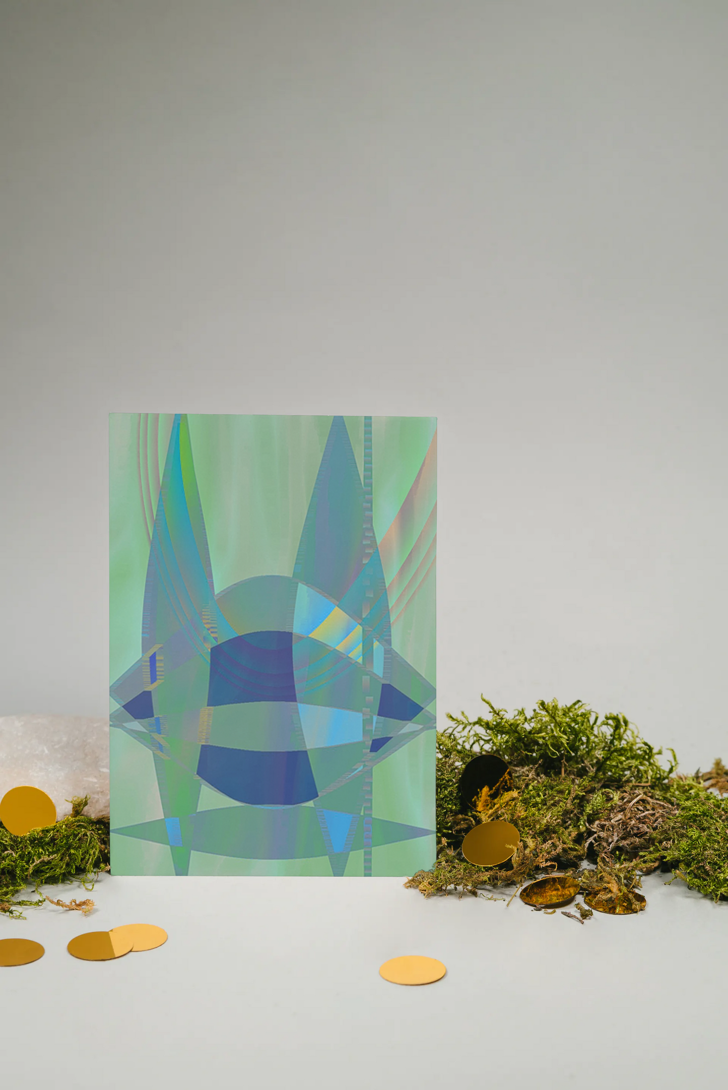 Any occasion greeting Card, blank inside, write anything, Blue Angel Abstract, design 7