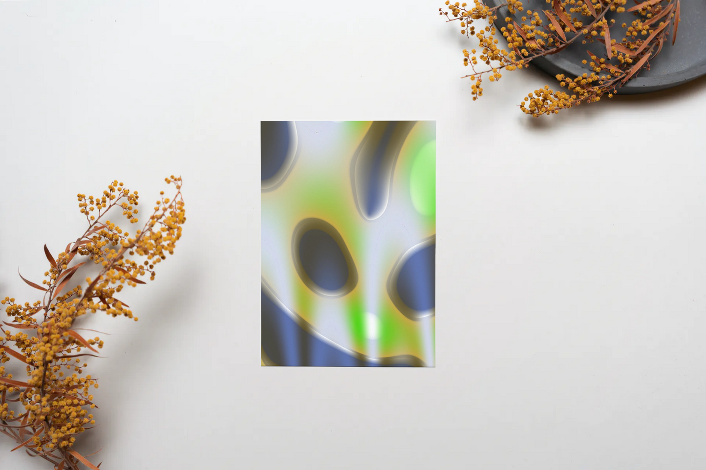 Any occasion greeting Card, blank inside, write anything, Blue Angel Abstract, design 11