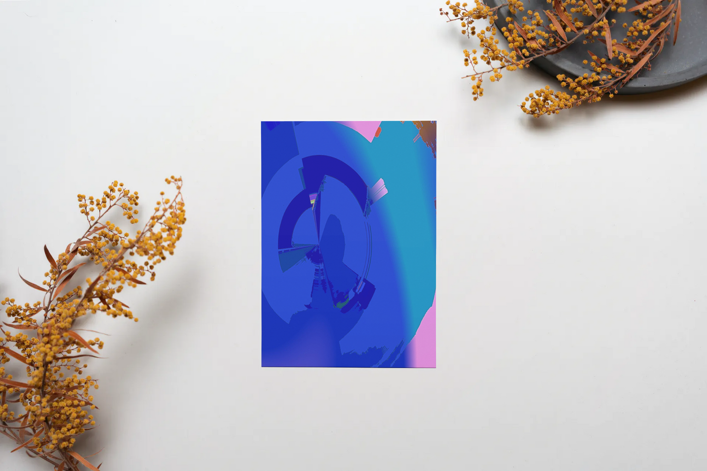 Any occasion greeting Card, blank inside, write anything, Blue Angel Abstract, design 9