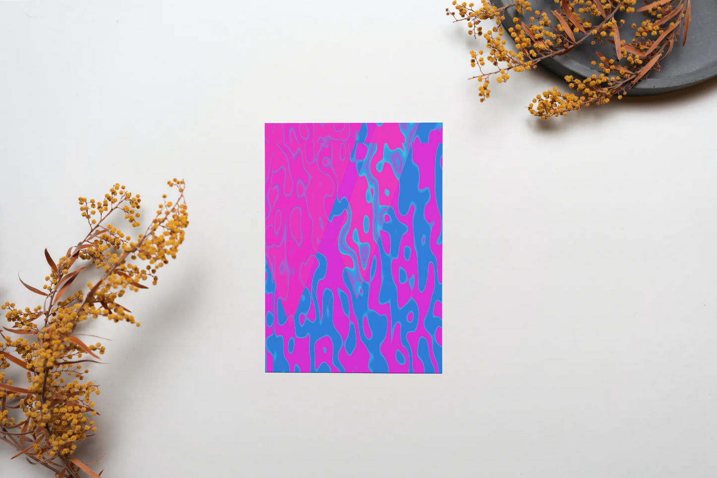 Any occasion greeting Card, blank inside, write anything, Blue Angel Abstract, design 2