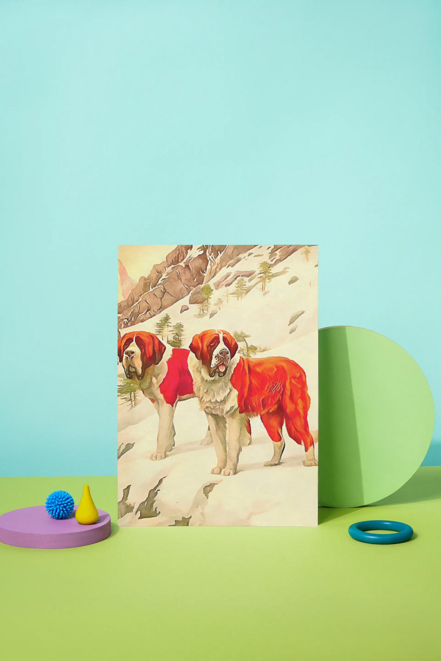 Any occasion greeting Card, blank inside, write anything, dog, St. Bernard, design 12